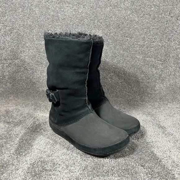 Crocs Berryessa Black Classic Outdoor Pull On Suede Winter Boots Womens Size 7 - Picture 1 of 12